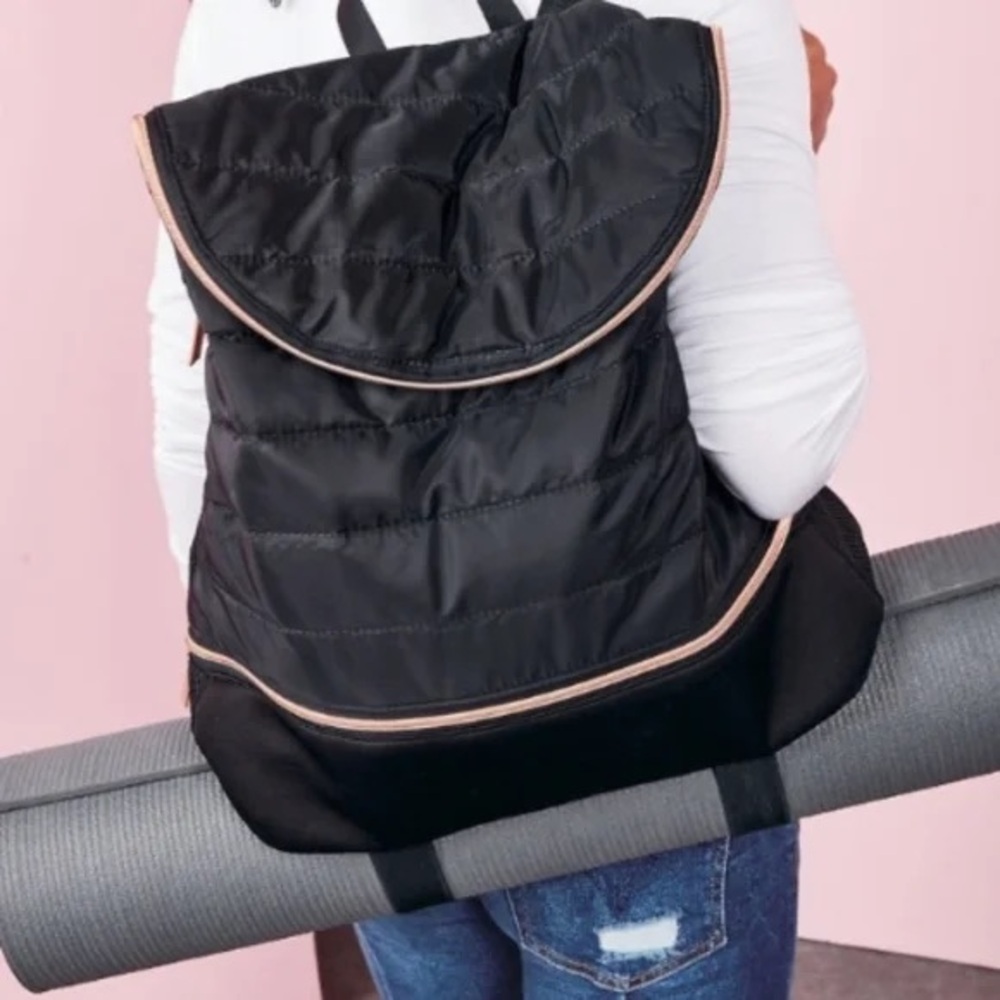Stella & Dot Black Quilted Backpack